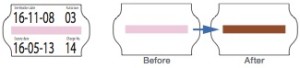 MedicaLine Labels - A special indicator ink changes to a different color